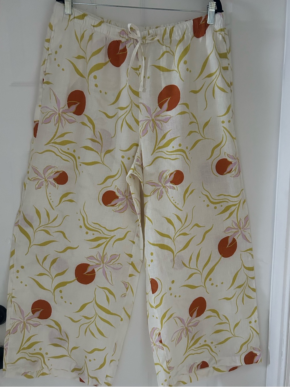 CALYPSO ST. BARTH 100% Linen Wide Leg Floral/Fruit Print Pants Size XL - Picture 3 of 11